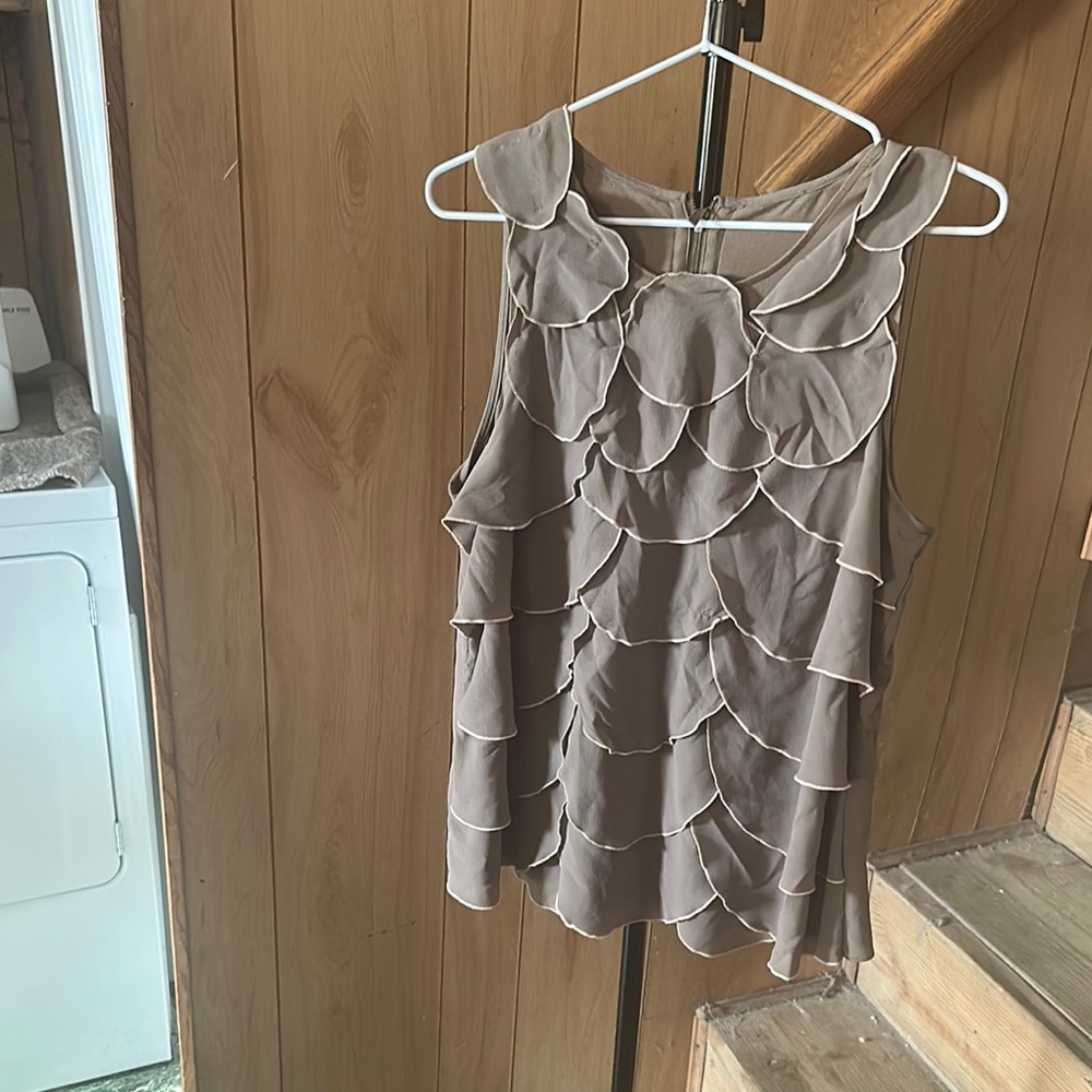 Elegant Layered Brown Sleeveless Top